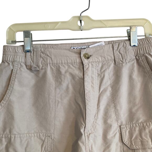 Columbia Off White Ivory Cotton Nylon Camping Utility Cargo Shorts Size 8 - Picture 5 of 15